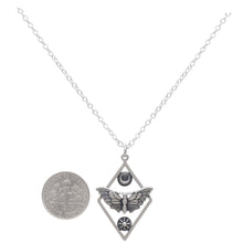 Load image into Gallery viewer, 18 Inch Geometric Moth Necklace: Sterling Silver
