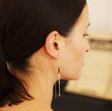 Load image into Gallery viewer, Miyuki Seed Bead Threader Earrings: Chocolate
