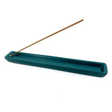 Load image into Gallery viewer, Blue-Green 8 inch Ceramic Incense Tray: 8&quot; Tray
