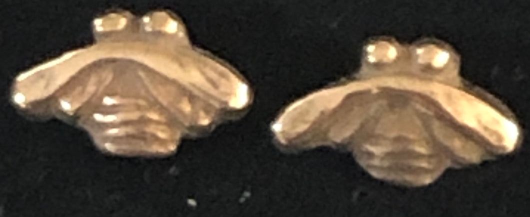 Bronze Honey Bee Earring on Post-FF-4