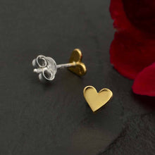 Load image into Gallery viewer, Tiny Heart Stud Earrings 5x5mm: Recycled Sterling Silver
