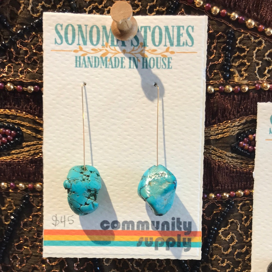 Sonoma Stones Earrings - Vintage Arizona Turquoise