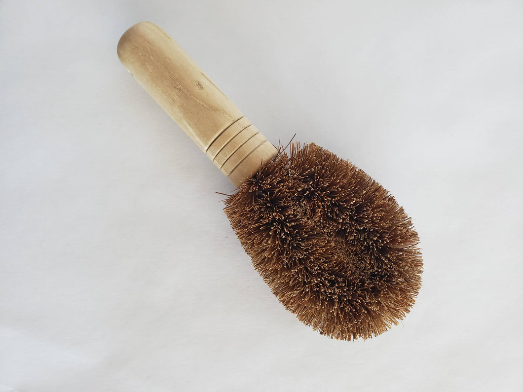 Brooklyn Made Natural Mini scrub brush, coconut bristles, zero waste scrubber