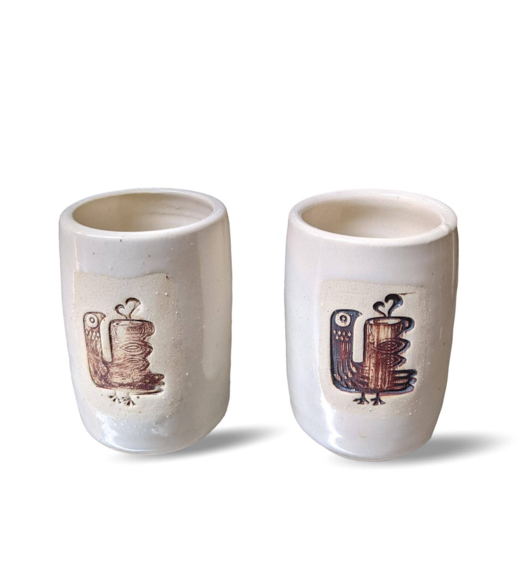 Pair Of Handmade Ceramic Cacoco Cups