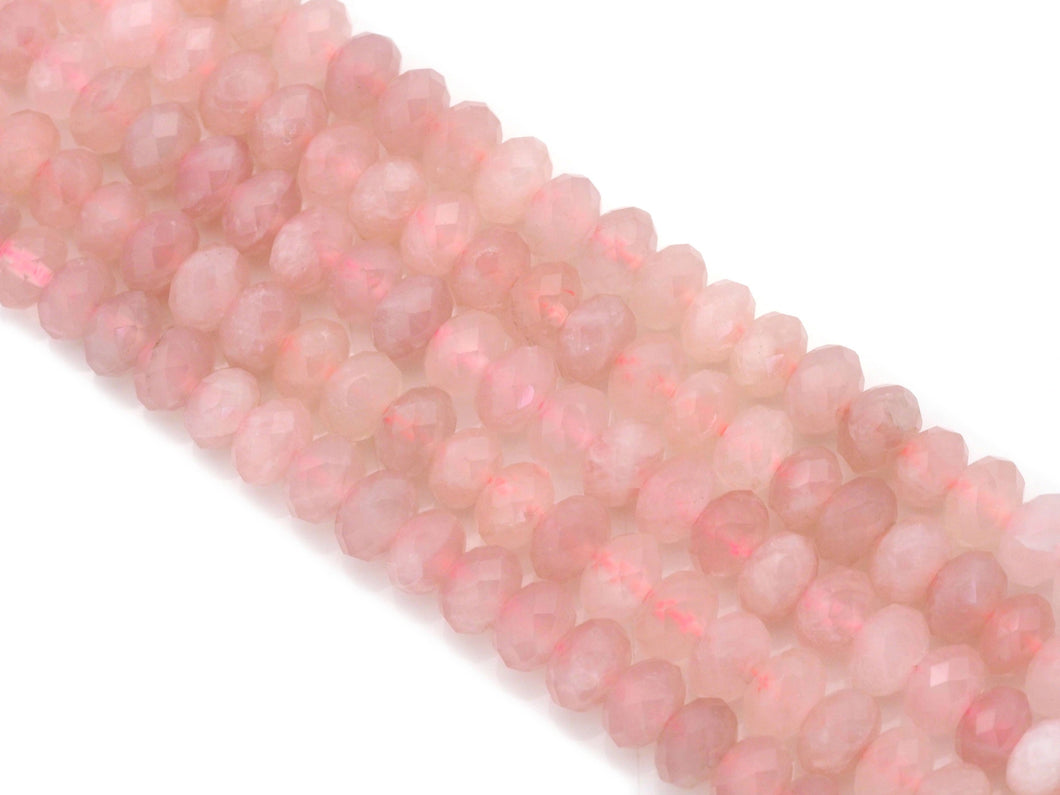 Genuine Quality Rose Quartz Rondelle Faceted Beads, 4x6mm/5x8mm, Sku#UA301