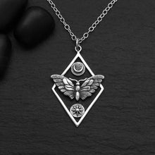 Load image into Gallery viewer, 18 Inch Geometric Moth Necklace: Sterling Silver
