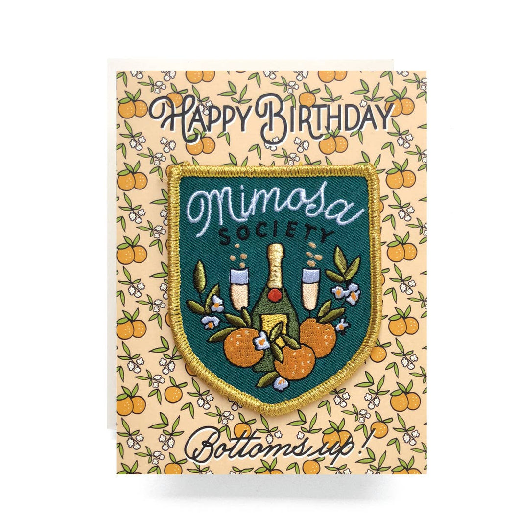 Antiquaria Patch Greeting Card Mimosa Birthday