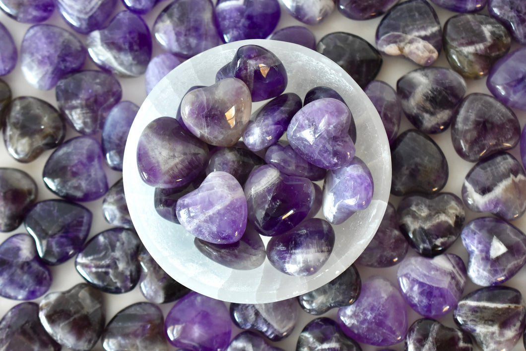 Amethyst Heart Crystals - Purple Healing Stone