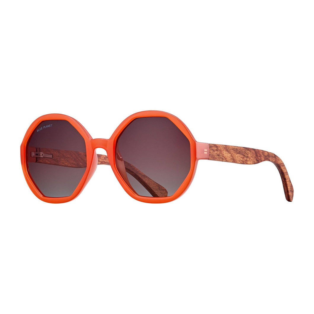 Donna - Orange / Walnut Wold / Gradient Smoke Polarized Lens by Blue Planet Eco-Eyewear