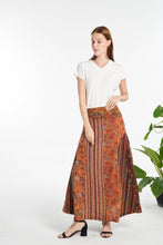 Load image into Gallery viewer, Patchwork Panel Maxi Skirt: Rust
