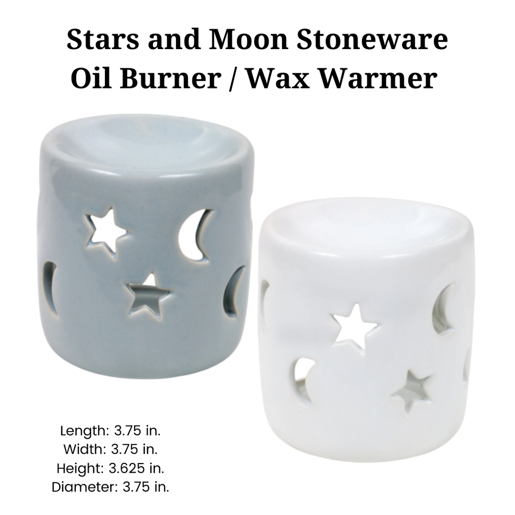 Stars and Moon Stoneware Oil Burner / Wax Warmer