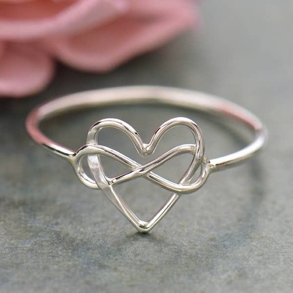 Sterling Silver Ring - Infinity Heart Ring by Nina Designs