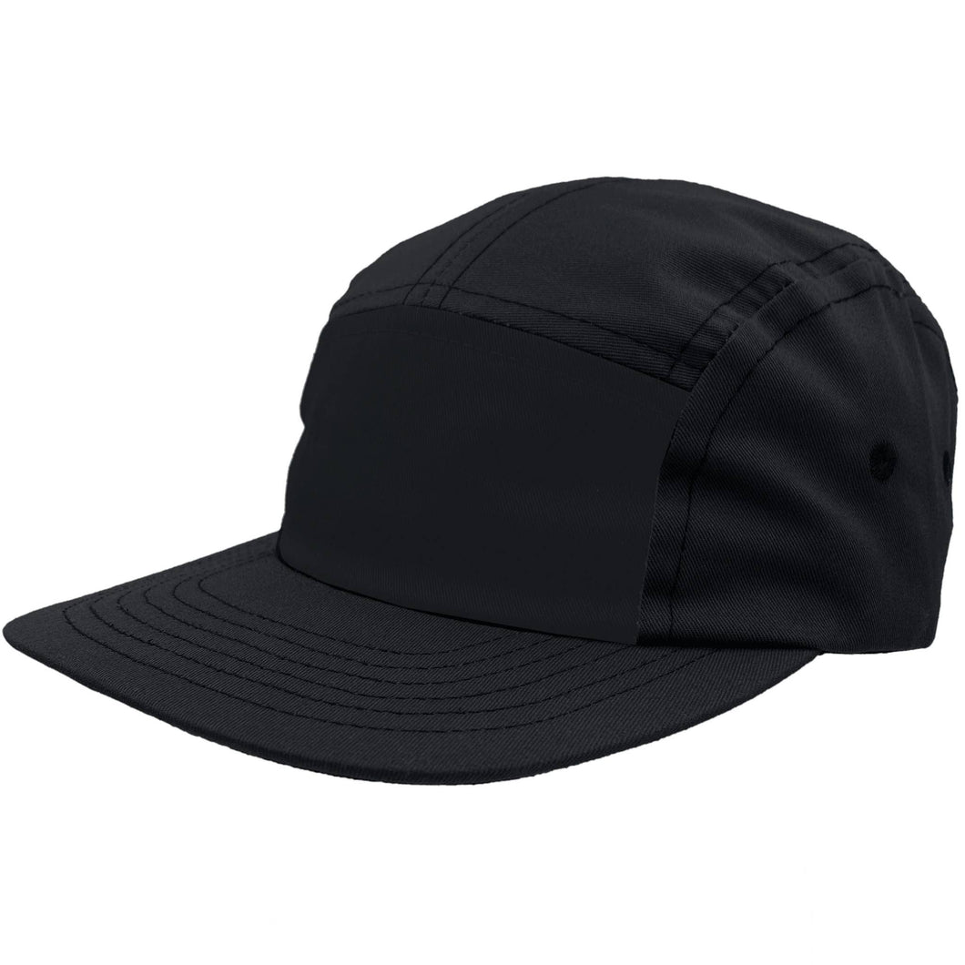 Flipside Hats Black Redmond 5 Panel Organic Camp Cap