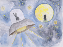 Load image into Gallery viewer, Rabbitanight Art Postcards &amp; Cards with Envelope by ea.willett
