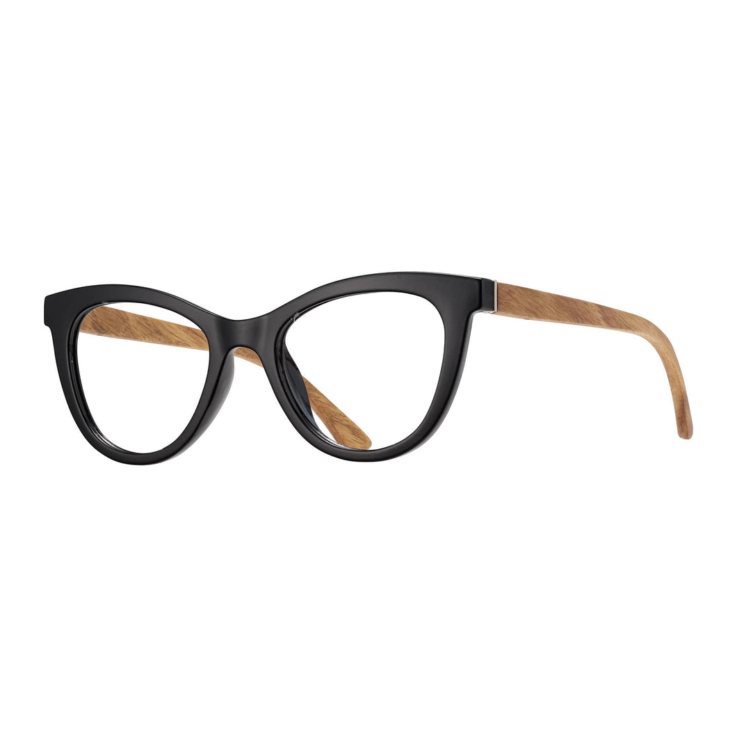 Lark - Onyx / Walnut Wood - Blue Light Filtering Glasses by Blue Planet Eco-Eyewear
