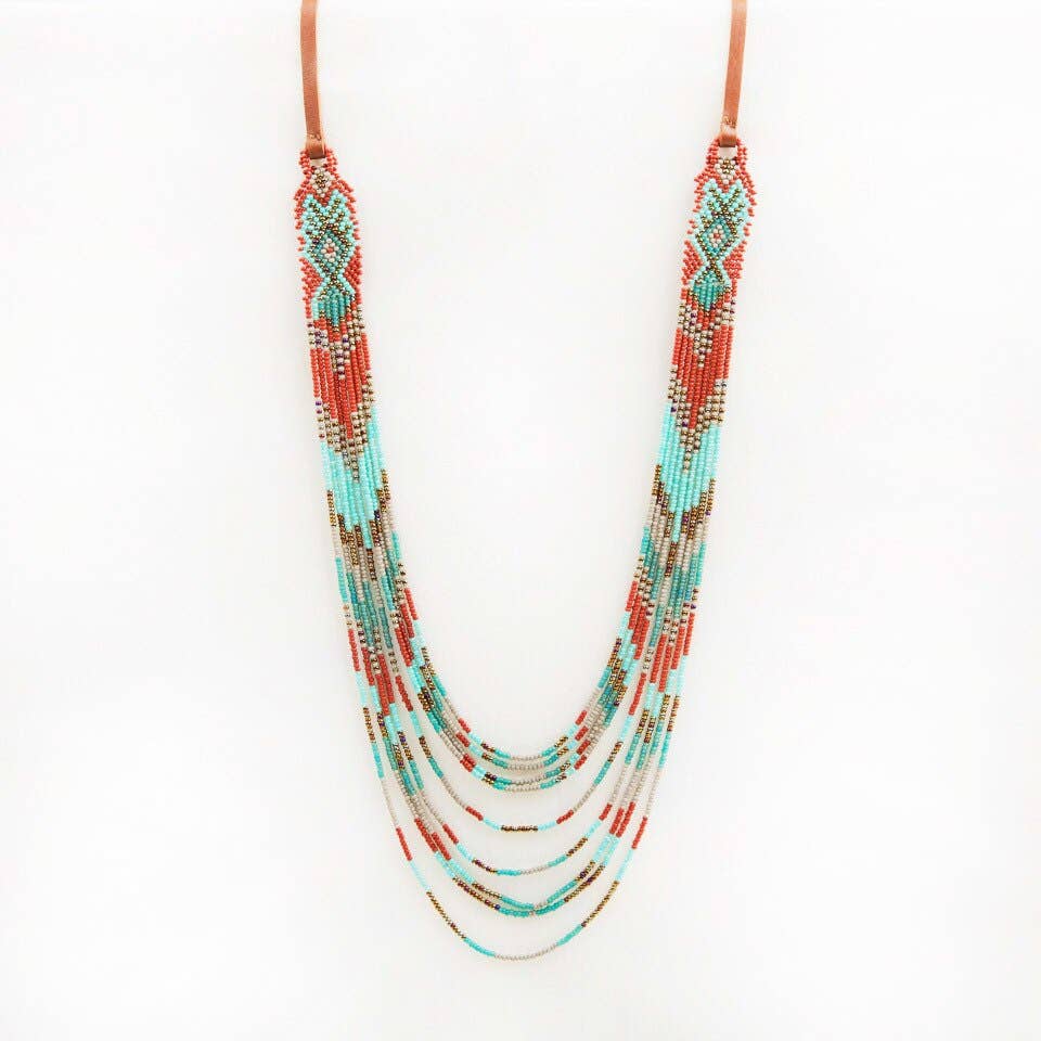 Altiplano Mayan Loom Multi Strand Long Necklace