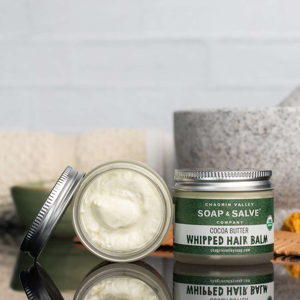 Chagrin Valley Soap & Salve Hair Balm: Cocoa Butter Whip - 2 fl oz Jar