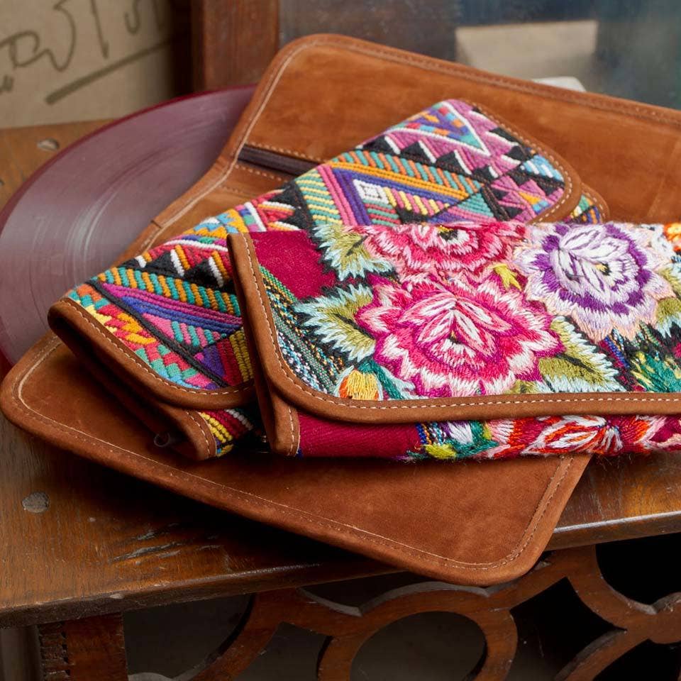 Altiplano Nubuck and Huipile Wallet - Floral