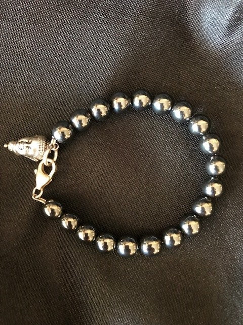 Hematite Buddha Bracelet by Gillian Inspired Designs