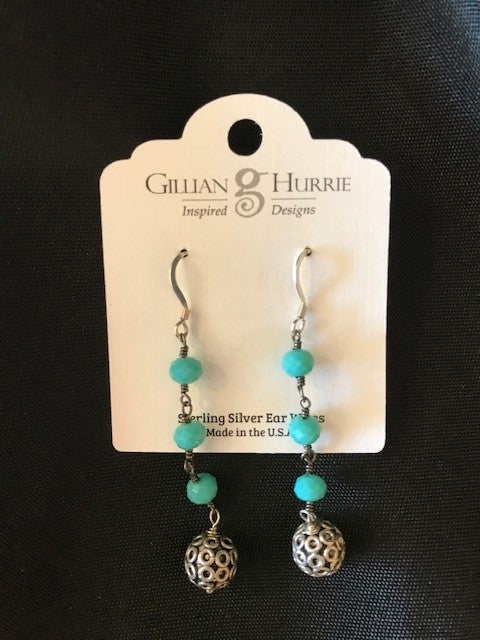 Aqua with Sterling Bead by Gillian Inspired Designs