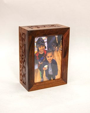 Wood Photo frame Box W/ Bottom Slider